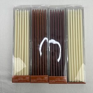 Lot of 4 New Ashland Fall Narrow Taper Unscented Candles 11.7" 48pc Total Autumn